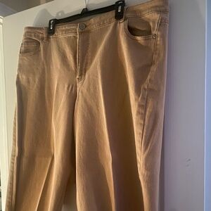 ELOQUII Brown khaki raw frayed hem